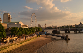 Vista panorámica de Londres, con el London Eye de fondo.